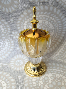 Small Bukhoor Burner Gold/Paint Swirl Glass