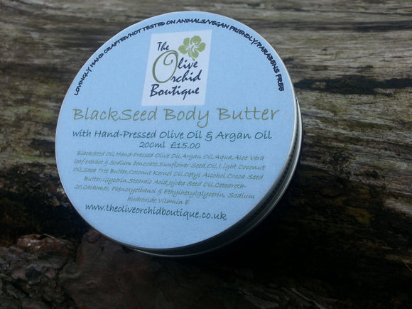 BlackSeed Body Butter with Hand-Pressed Olive & Argan Oil