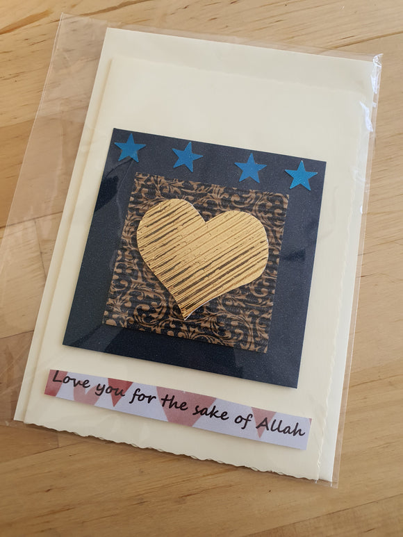 Handmade 'Love You For the Sake of Allah' Cards