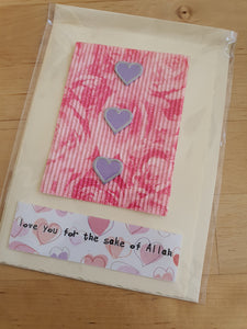 Handmade 'Love You For the Sake of Allah' Card