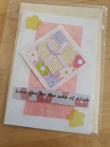 Handmade 'Love You For the Sake of Allah' Card