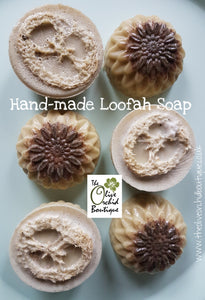 Exfoliate and Moisturise - Handmade SLS free unbleached loofah Soap
